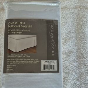 Smooth Weave White Queen Bedskirt